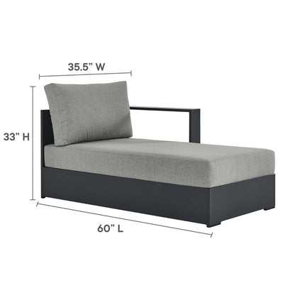 Tahoe 3-Piece Outdoor Patio Powder-Coated Aluminum Right-Facing Chaise Sectional Sofa Set - Gray Gray