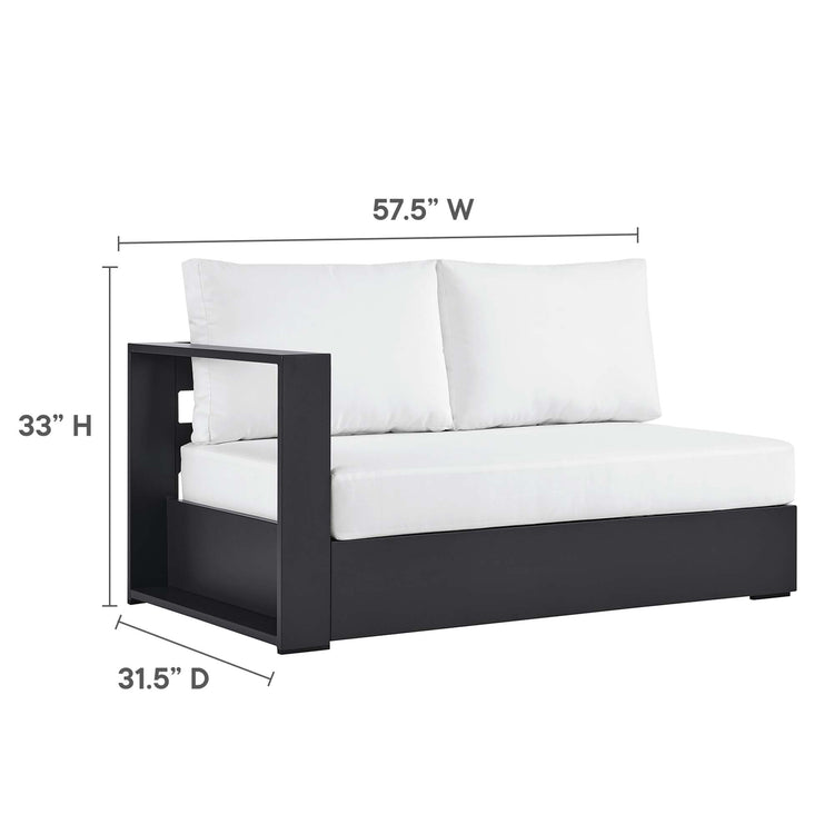 Tahoe 3-Piece Outdoor Patio Powder-Coated Aluminum Right-Facing Chaise Sectional Sofa Set - Gray White