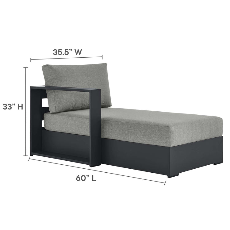 Tahoe 3-Piece Outdoor Patio Powder-Coated Aluminum Left-Facing Chaise Sectional Sofa Set - Gray Gray