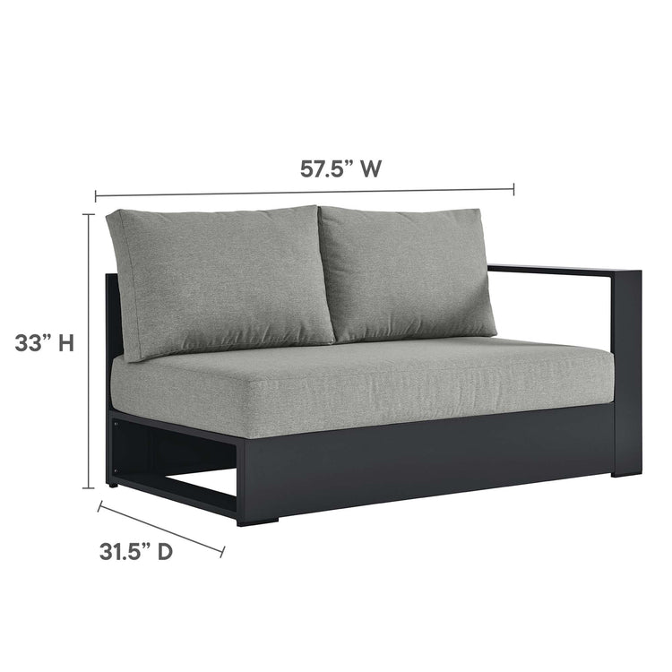Tahoe 3-Piece Outdoor Patio Powder-Coated Aluminum Left-Facing Chaise Sectional Sofa Set - Gray Gray
