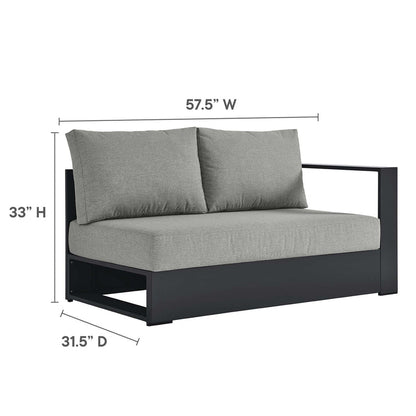 Tahoe 3-Piece Outdoor Patio Powder-Coated Aluminum Left-Facing Chaise Sectional Sofa Set - Gray Gray