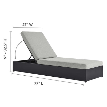 Tahoe 3-Piece Outdoor Patio Powder-Coated Aluminum Chaise Lounge Set - Gray Gray