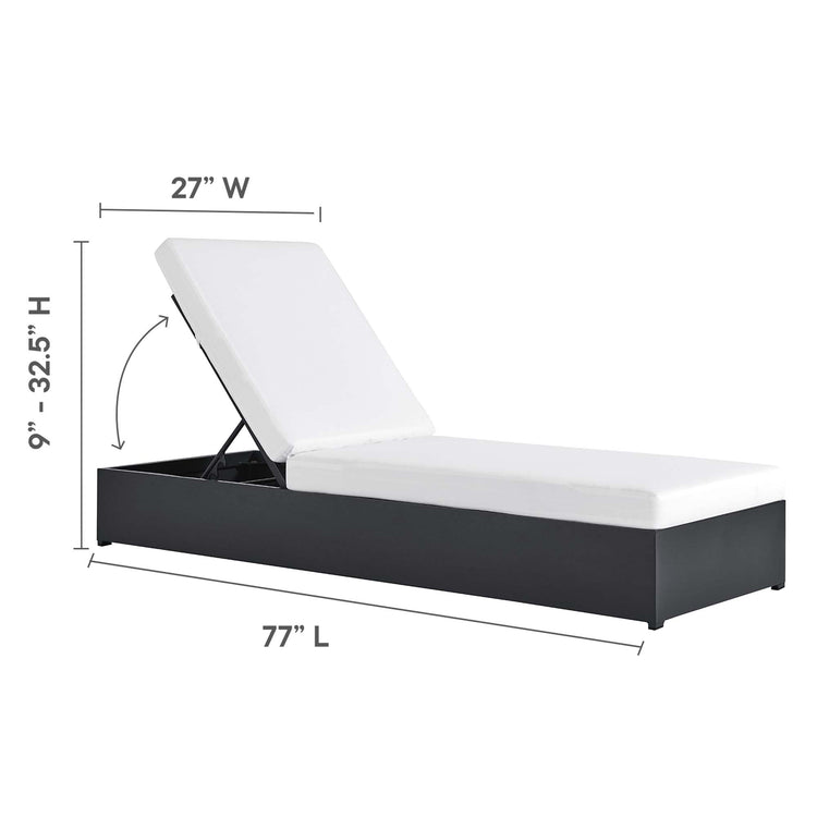 Tahoe 3-Piece Outdoor Patio Powder-Coated Aluminum Chaise Lounge Set - Gray White