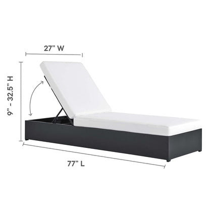 Tahoe 3-Piece Outdoor Patio Powder-Coated Aluminum Chaise Lounge Set - Gray White