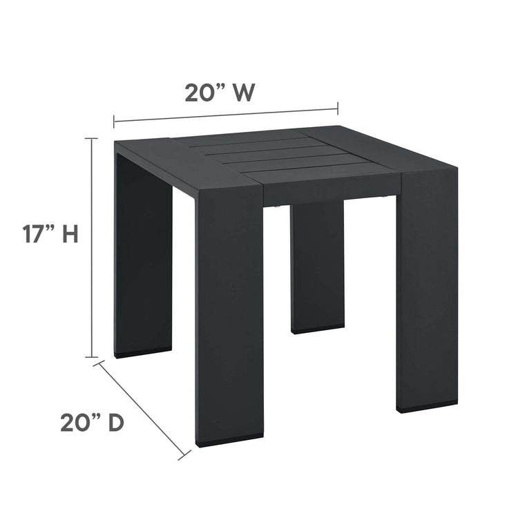 Tahoe 3-Piece Outdoor Patio Powder-Coated Aluminum Chaise Lounge Set - Gray White