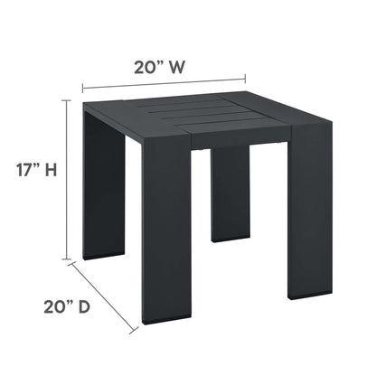 Tahoe 3-Piece Outdoor Patio Powder-Coated Aluminum Chaise Lounge Set - Gray White