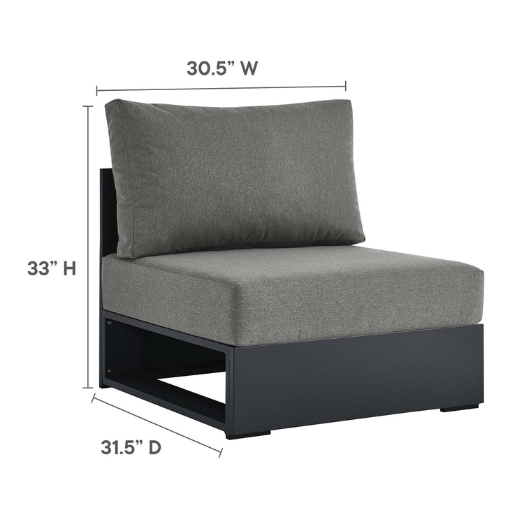 Tahoe 5-Piece Outdoor Patio Powder-Coated Aluminum Sectional Sofa Set - Gray Charcoal