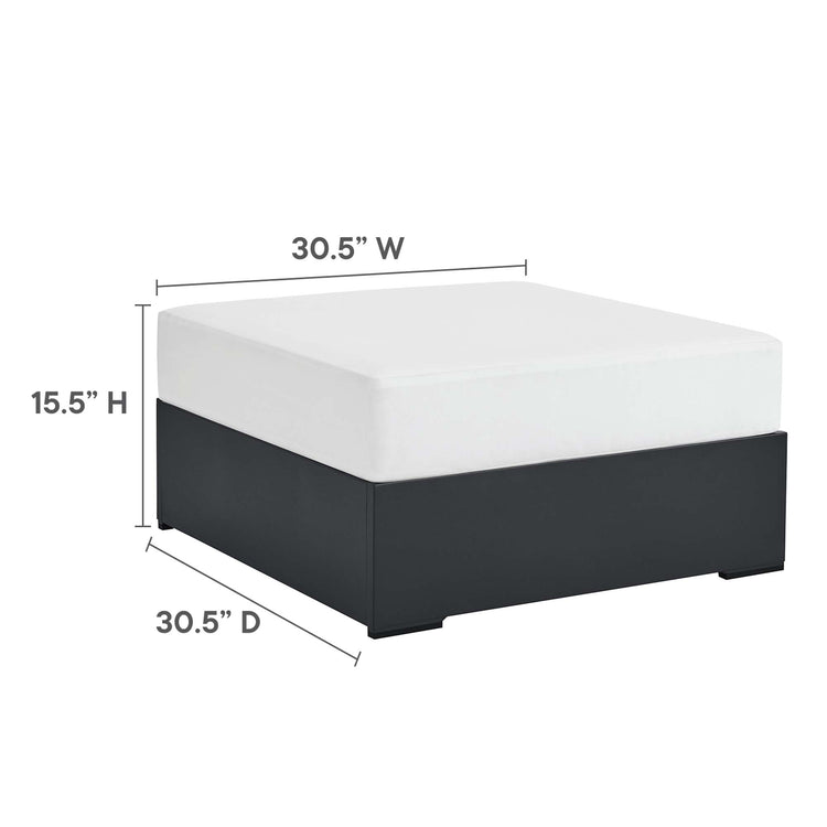 Tahoe 5-Piece Outdoor Patio Powder-Coated Aluminum Sectional Sofa Set - Gray White