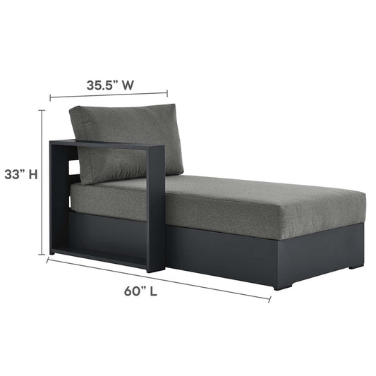 Tahoe 4-Piece Outdoor Patio Powder-Coated Aluminum Sectional Sofa Set - Gray Charcoal