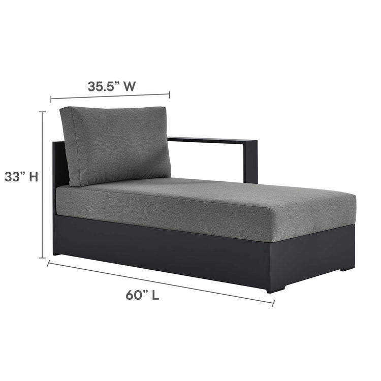 Tahoe 4-Piece Outdoor Patio Powder-Coated Aluminum Sectional Sofa Set - Gray Charcoal