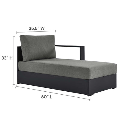 Tahoe 4-Piece Outdoor Patio Powder-Coated Aluminum Sectional Sofa Set - Gray Charcoal