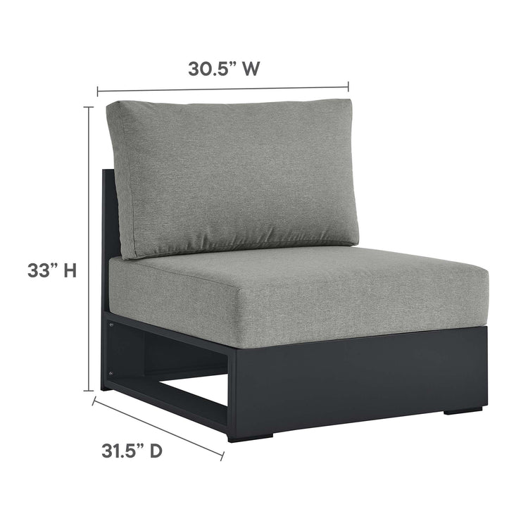 Tahoe 4-Piece Outdoor Patio Powder-Coated Aluminum Sectional Sofa Set - Gray Gray