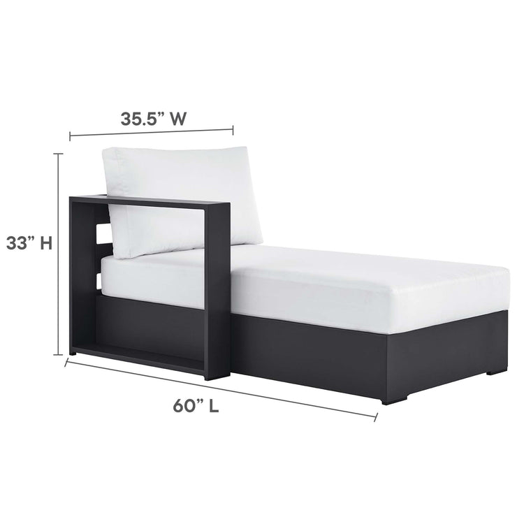 Tahoe 4-Piece Outdoor Patio Powder-Coated Aluminum Sectional Sofa Set - Gray White