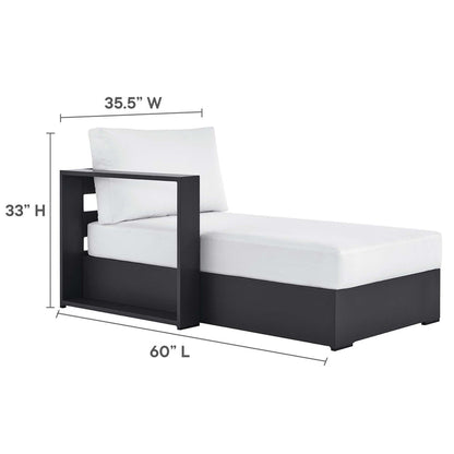 Tahoe 4-Piece Outdoor Patio Powder-Coated Aluminum Sectional Sofa Set - Gray White