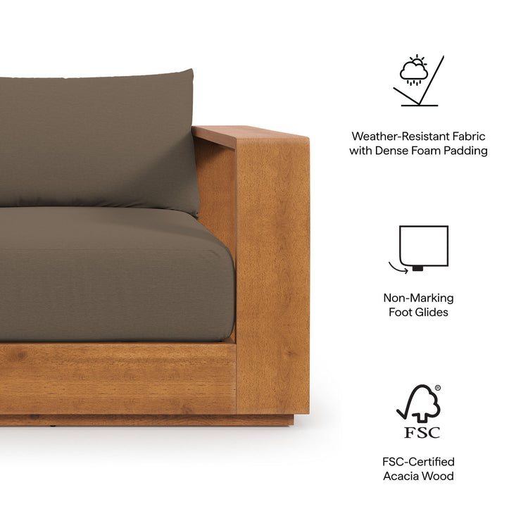 Tahoe Outdoor Patio Acacia Wood Chair - Natural Cocoa
