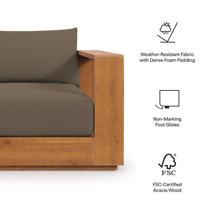 Tahoe Outdoor Patio Acacia Wood Chair - Natural Cocoa