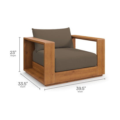 Tahoe Outdoor Patio Acacia Wood Chair - Natural Cocoa