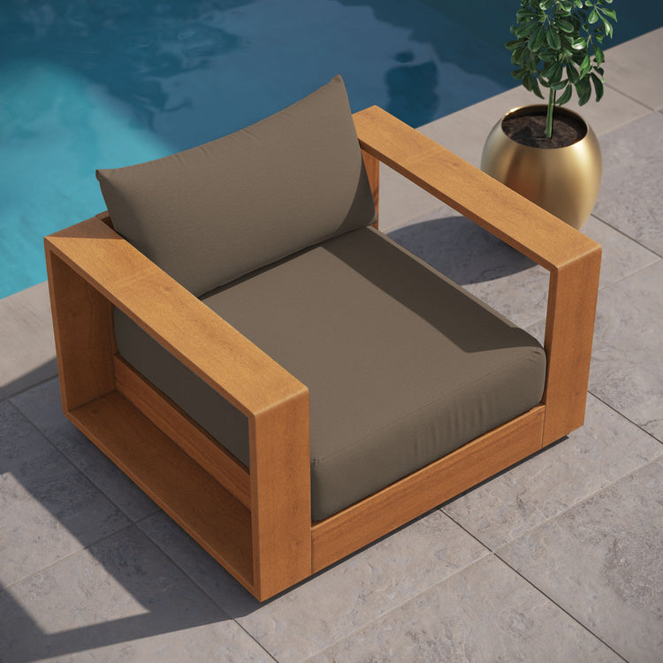 Tahoe Outdoor Patio Acacia Wood Chair - Natural Cocoa