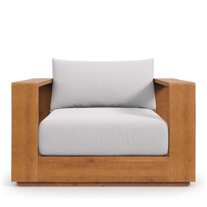 Tahoe Outdoor Patio Acacia Wood Chair - Natural Light Gray
