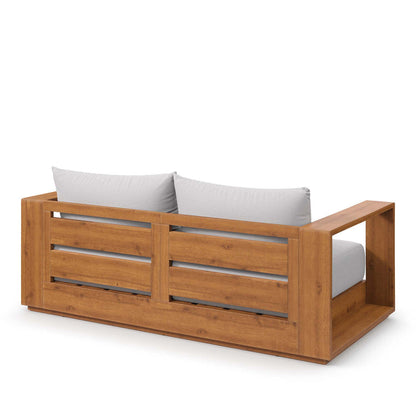 Tahoe Acacia Wood Outdoor Patio Loveseat - Natural Light Gray