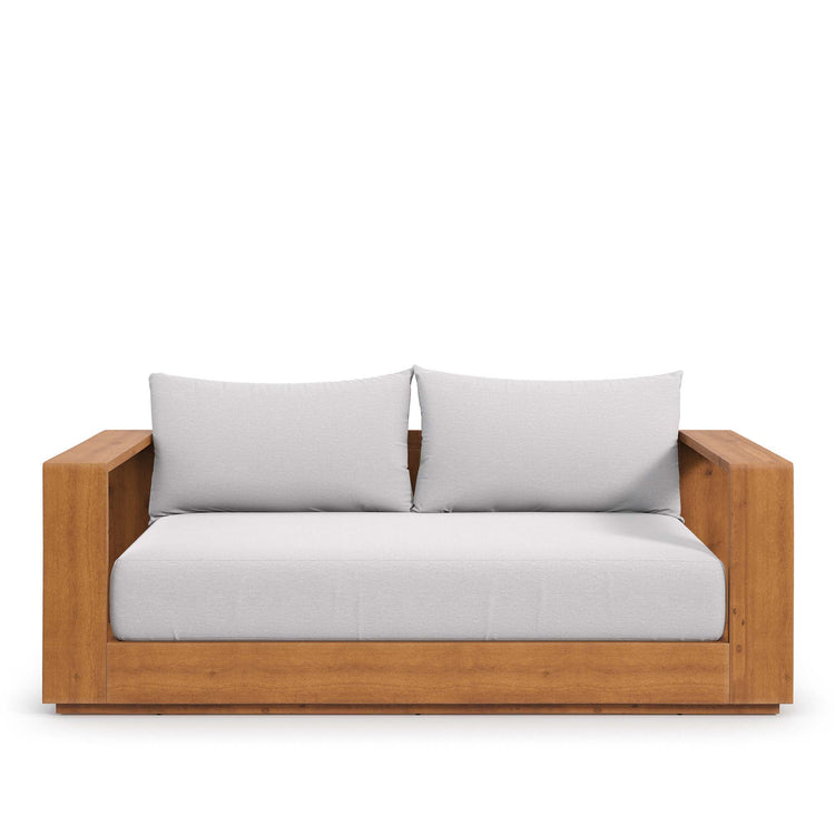 Tahoe Acacia Wood Outdoor Patio Loveseat - Natural Light Gray