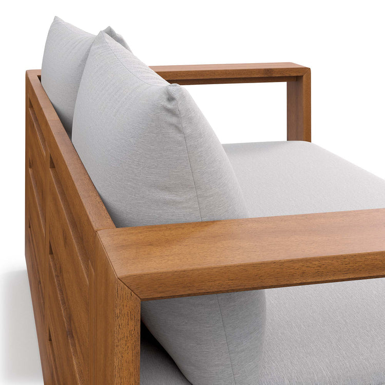 Tahoe Acacia Wood Outdoor Patio Loveseat - Natural Light Gray