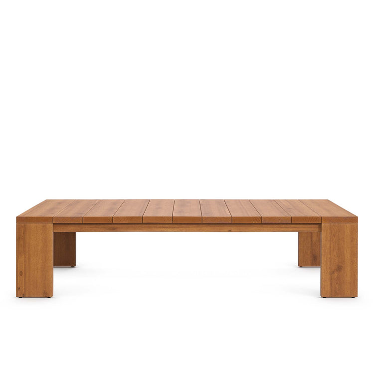 Tahoe 2-Piece Outdoor Patio Acacia Wood Sofa and Coffee Table Set - Natural Cocoa