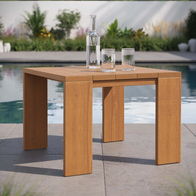 Tahoe Outdoor Patio Acacia Wood Side Table - Default Title