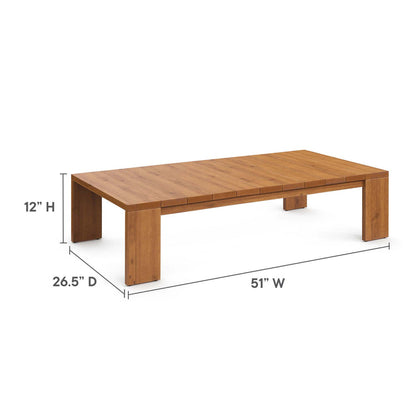Tahoe 2-Piece Outdoor Patio Acacia Wood Sofa and Coffee Table Set - Natural Cocoa