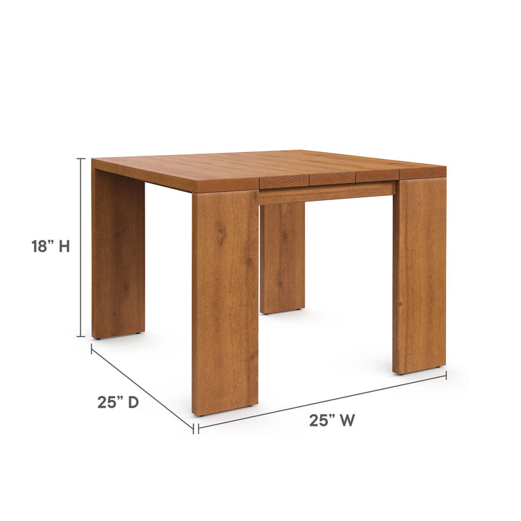 Tahoe 5-Piece Outdoor Patio Acacia Wood Furniture Set - Natural Light Gray