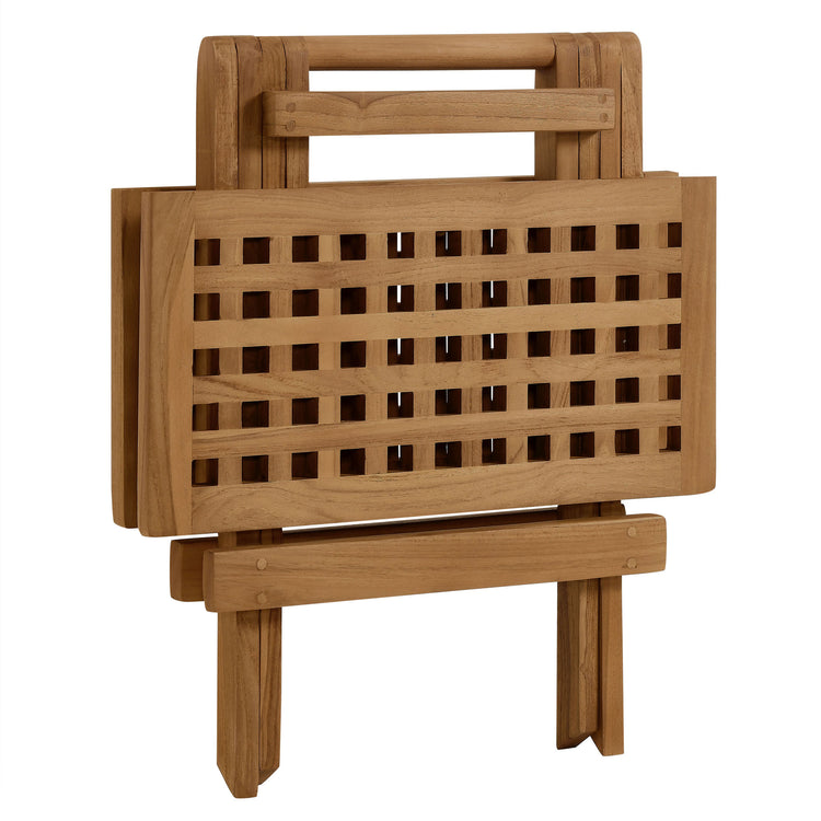 Vienna Outdoor Patio Teak Wood Side Table - Default Title