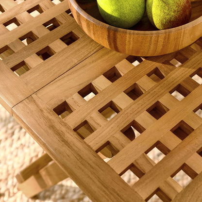 Vienna Outdoor Patio Teak Wood Side Table - Default Title