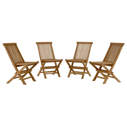 Vienna Outdoor Patio Teak Wood Folding Dining Chairs Set of 4 - Default Title