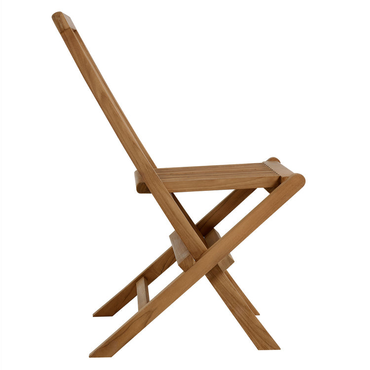 Vienna 5-Piece Outdoor Patio Teak Wood Dining Set with Folding Chairs - Default Title