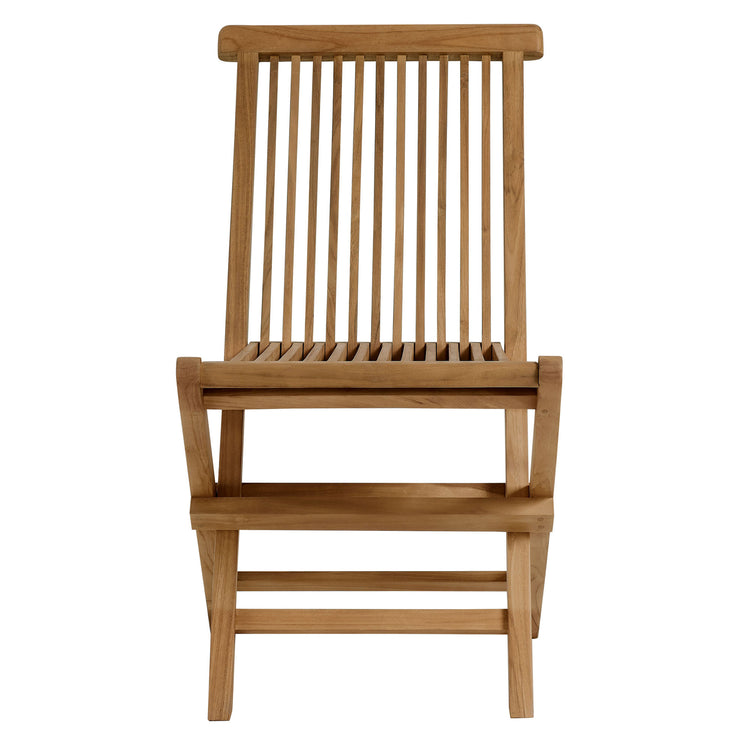 Vienna 5-Piece Outdoor Patio Teak Wood Dining Set with Folding Chairs - Default Title