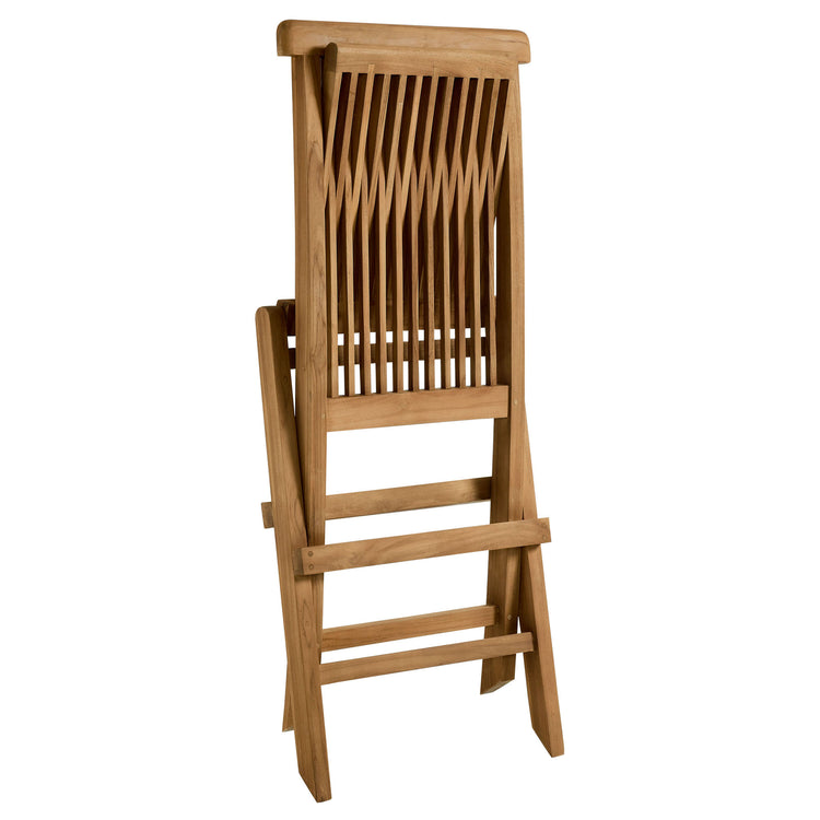 Vienna Outdoor Patio Teak Wood Folding Dining Chairs Set of 4 - Default Title
