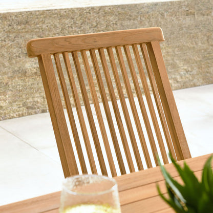 Vienna Outdoor Patio Teak Wood Folding Dining Chairs Set of 4 - Default Title