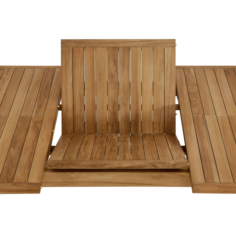 Vienna Outdoor Patio Teak Wood Extendable Dining Table - Default Title