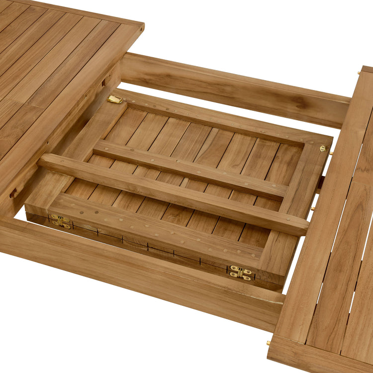 Vienna Outdoor Patio Teak Wood Extendable Dining Table - Default Title