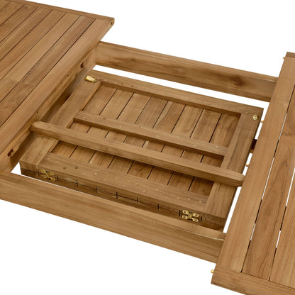 Vienna Outdoor Patio Teak Wood Extendable Dining Table - Default Title