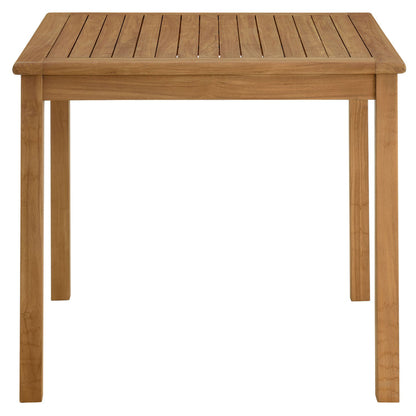 Vienna 5-Piece Outdoor Patio Teak Wood Dining Set with Folding Chairs - Default Title