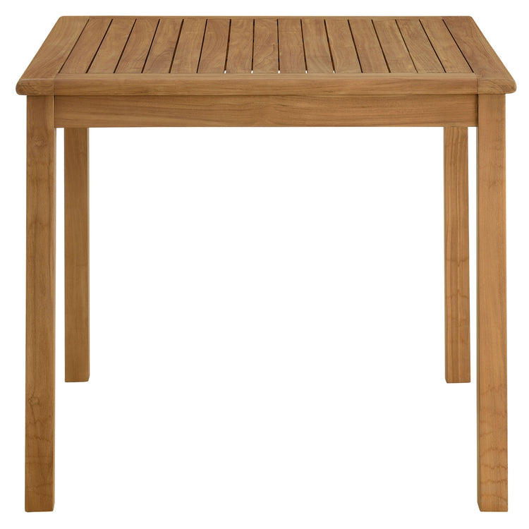 Vienna 5-Piece Outdoor Patio Teak Wood Dining Set with Rope Folding Chairs - Natural Natural
