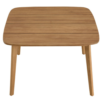 Vienna 5-Piece Outdoor Patio Teak and Rope Dining Set with Curved-Back Armchairs - Natural Black