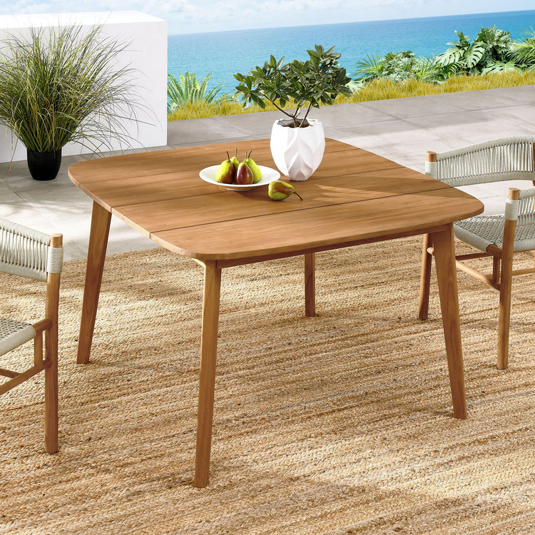 Vienna 46" Square Outdoor Patio Teak Wood Dining Table - Default Title