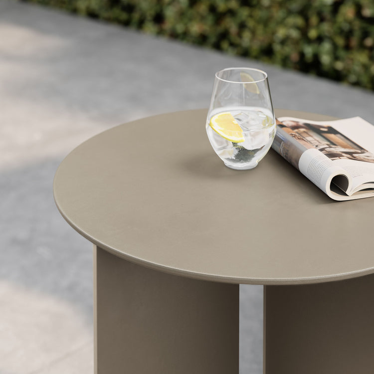 Tecton Outdoor Patio Aluminum Side Table - Khaki