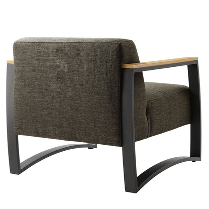Sauve Outdoor Patio Aluminum and Fabric Armchair - Charcoal Smoke