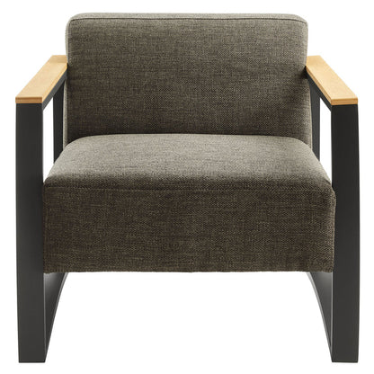 Sauve Outdoor Patio Aluminum and Fabric Armchair - Charcoal Smoke