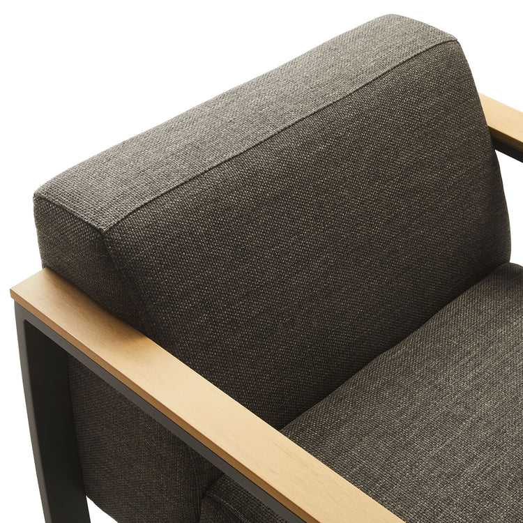 Sauve Outdoor Patio Aluminum and Fabric Armchair - Charcoal Smoke