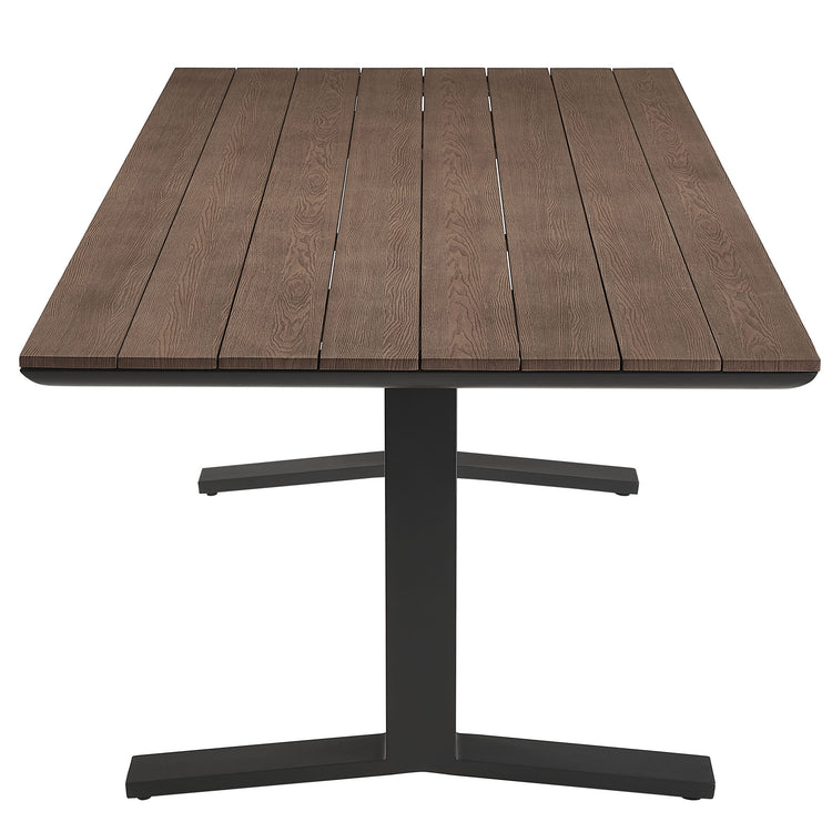 Gavelston 91" Outdoor Patio Aluminum Dining Table - Gray Wash Charcoal Gray