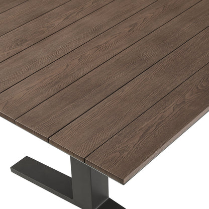 Gavelston 91" Outdoor Patio Aluminum Dining Table - Gray Wash Charcoal Gray
